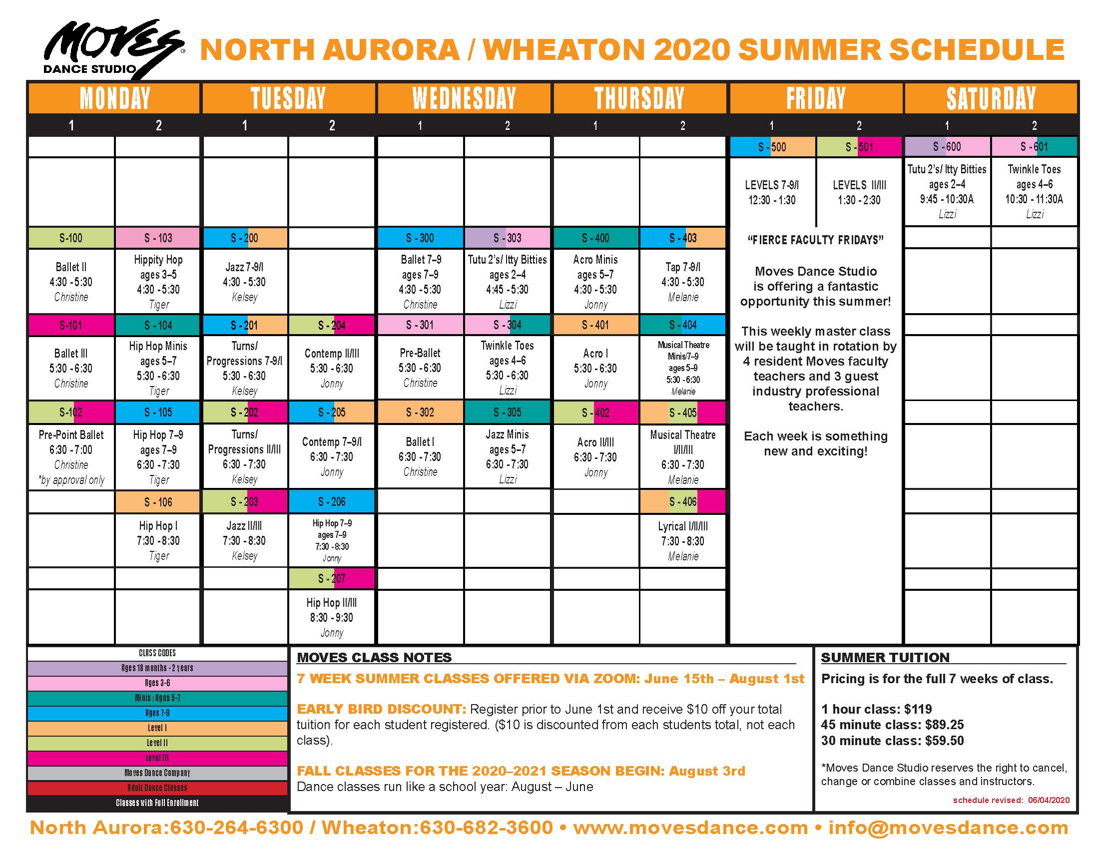 Wheaton Summer Class Schedule – Moves Dance Studio