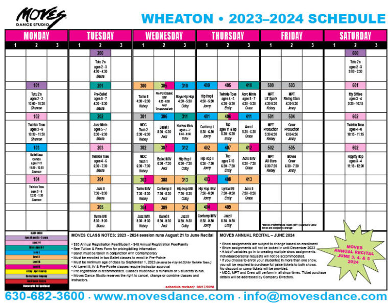 Wheaton Class Schedule Moves Dance Studio